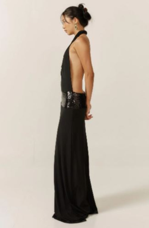 Ance Gria Adele Gown in Black Side View