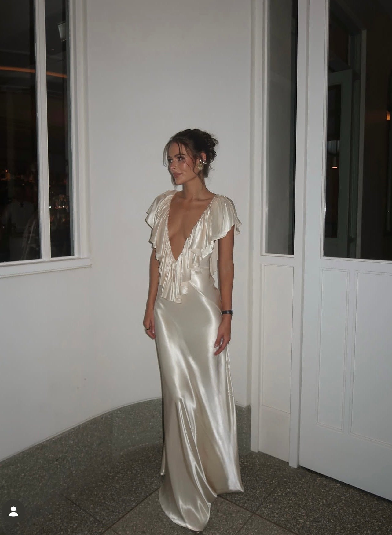 Ance Gria Clover Gown in Satin Cream