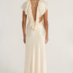 Ance Gria Clover Gown in Satin Cream Back View
