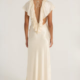 Ance Gria Clover Gown in Satin Cream Back View