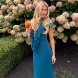 Ance Gria Clover Gown in Teal
