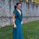 Ance Gria Clover Gown in Teal