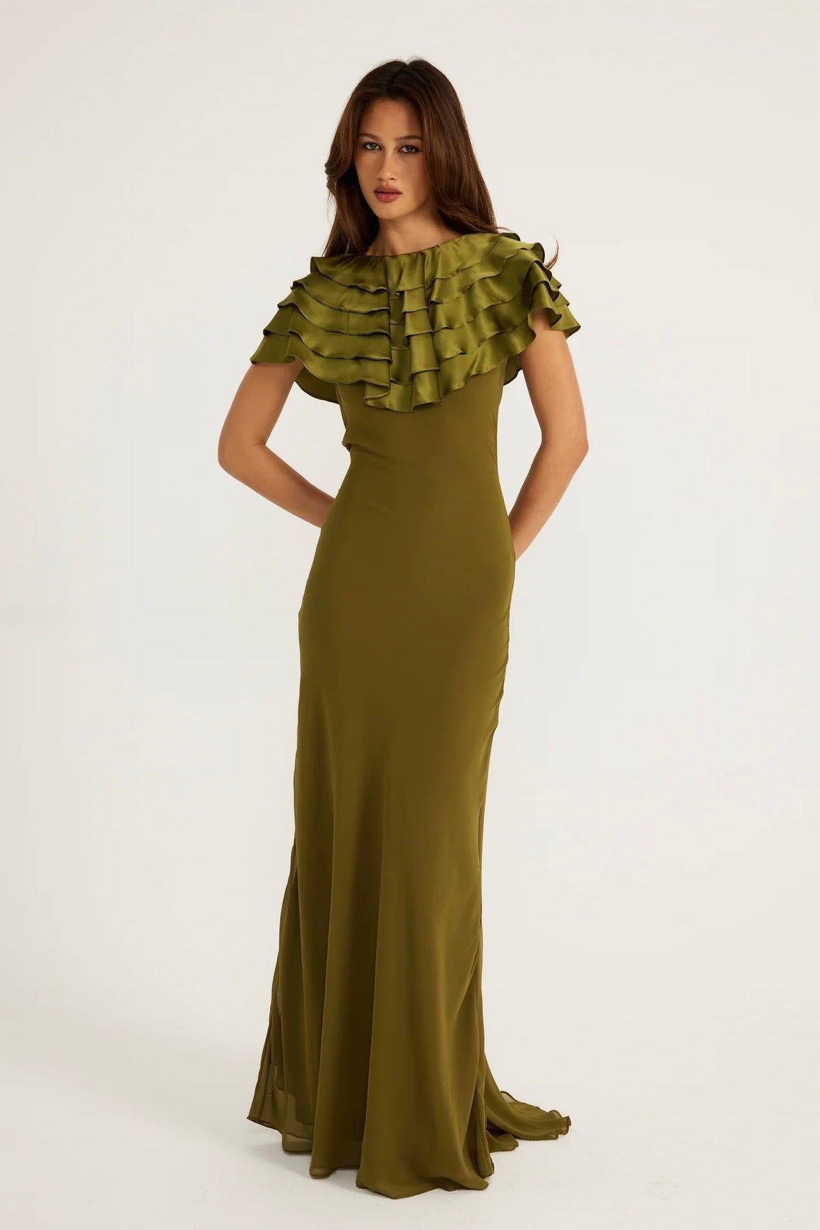 Ance Gria Elizabeth Gown in Green Front View