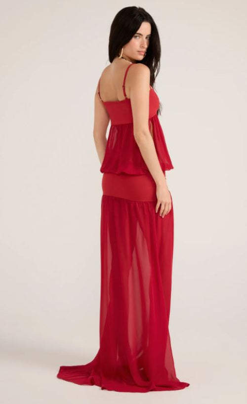 Ance Gria Romeo Gown in Red Side View