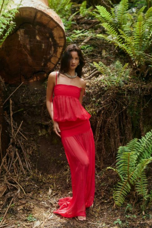 Ance Gria Romeo Gown in Red Front View