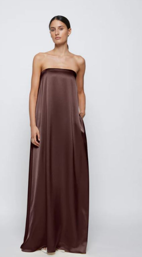 Anna Quan Delfina Dress in Shaved Chocolate Front View