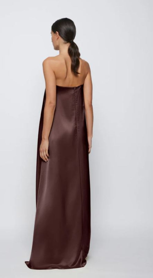 Anna Quan Delfina Dress in Shaved Chocolate Back View