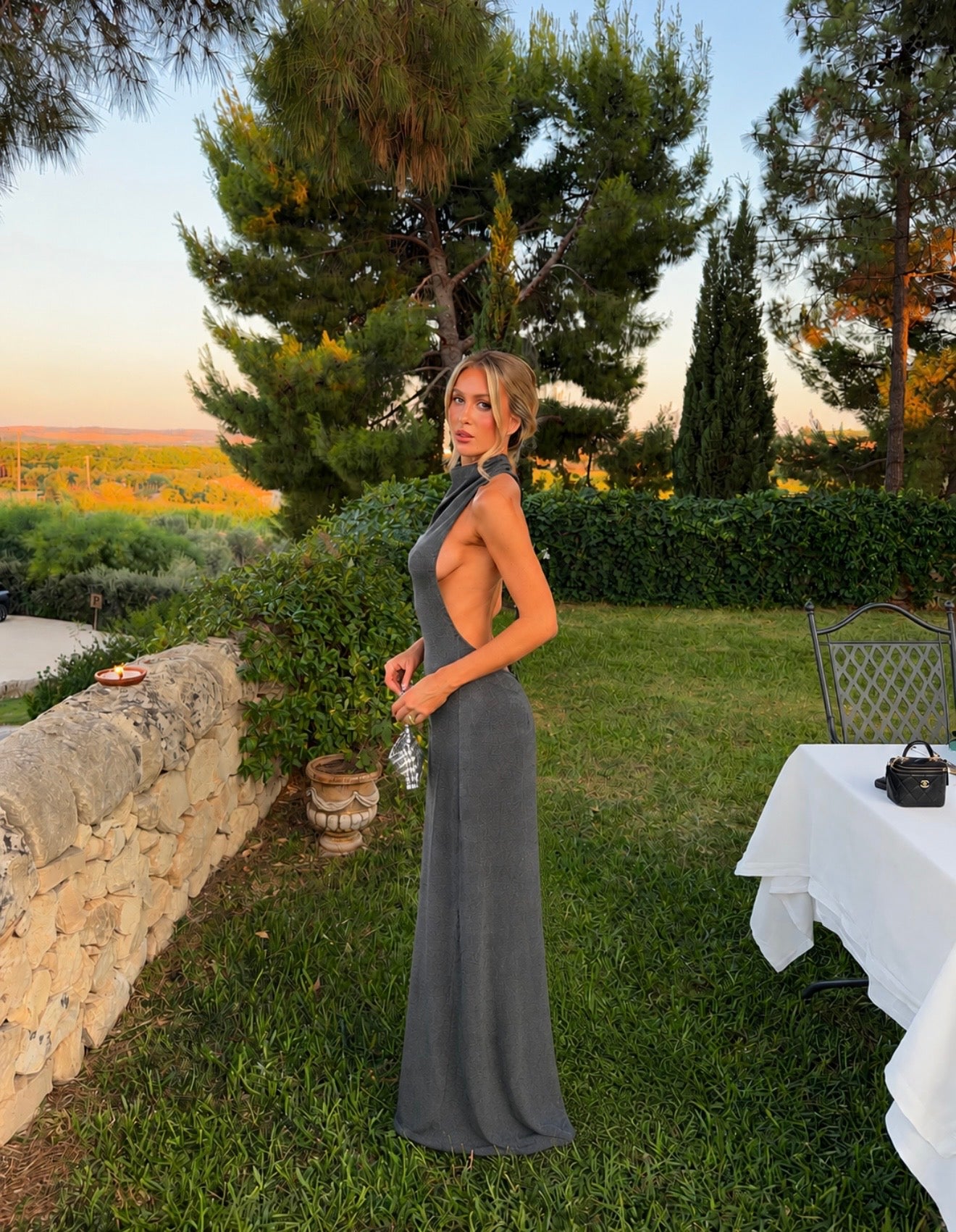 Arcina Ori Romy Dress in Chrome Metallic Side View