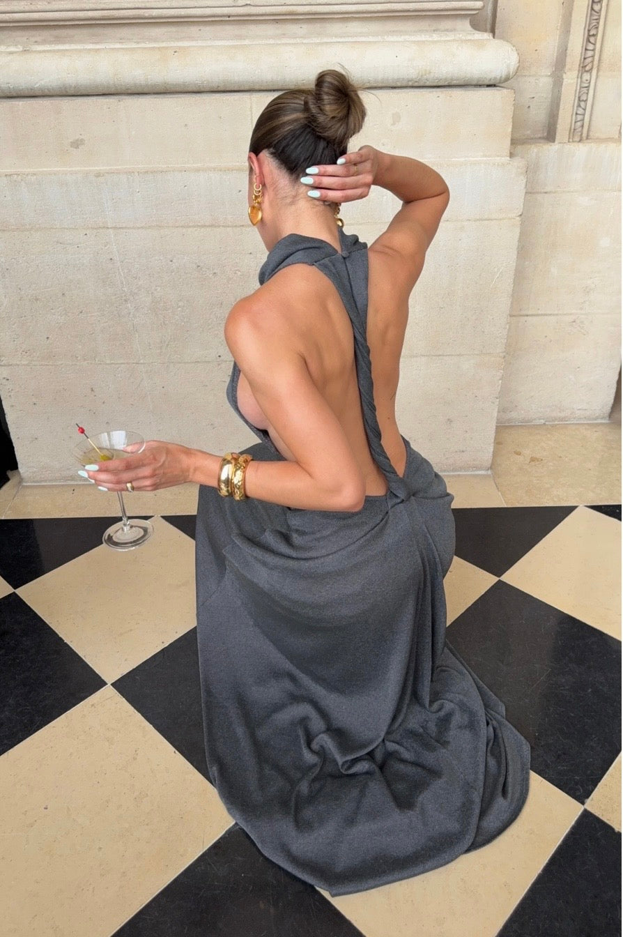 Arcina Ori Romy Dress in Chrome Metallic Back View
