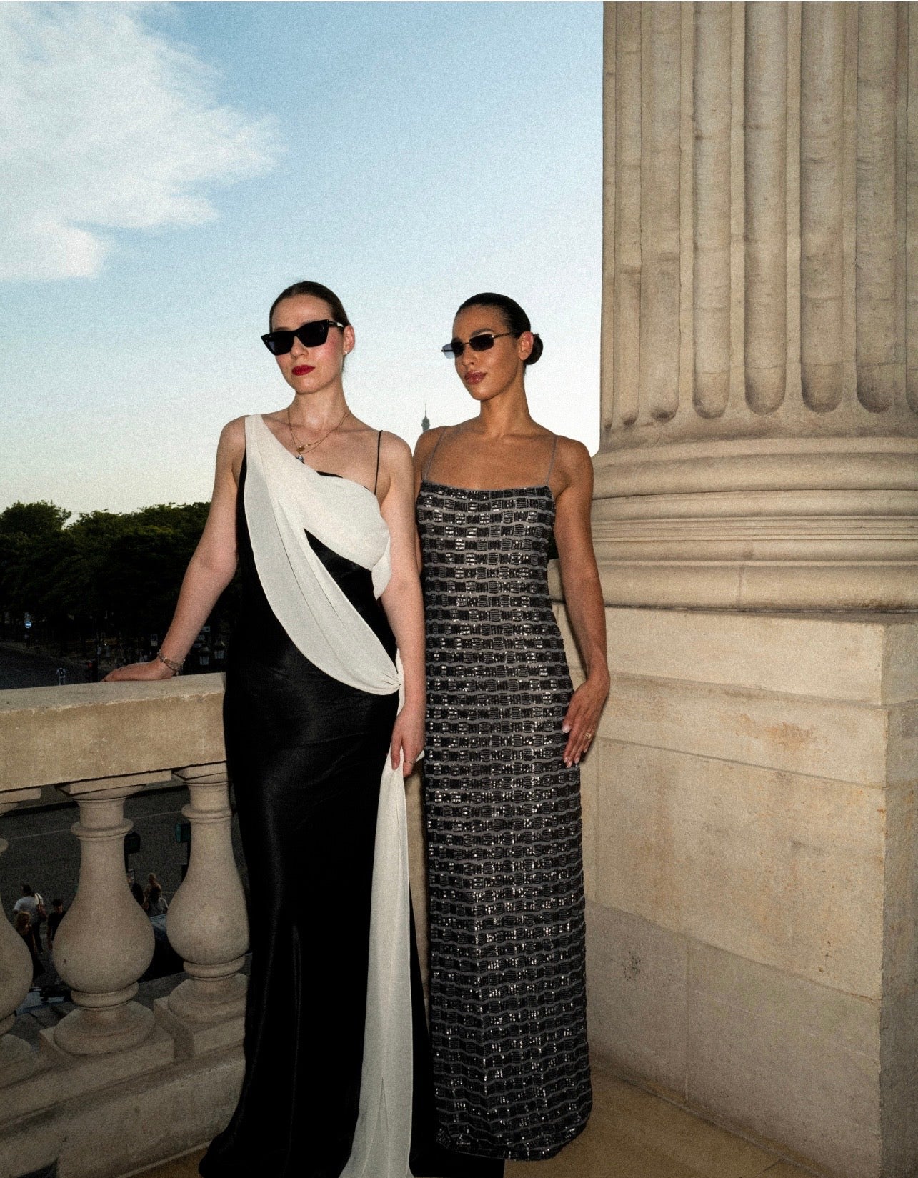 Arcina Ori Stevie Dress in Chrome Modelled Outdoors