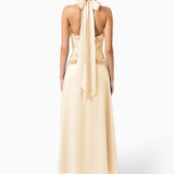 Elliatt Poselia Halter Midi Dress in Antique White