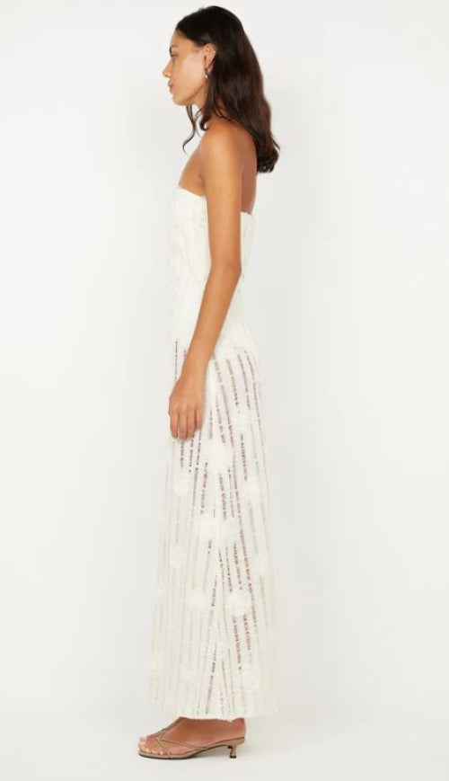 Bec and Bridge Amelie Strapless Dress in Ivory Side View