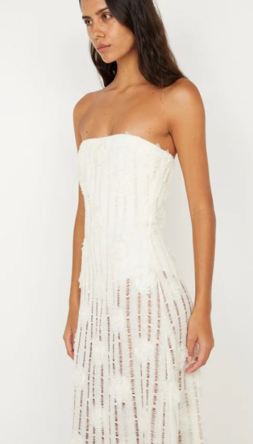 Bec and Bridge Amelie Strapless Dress in Ivory Front View