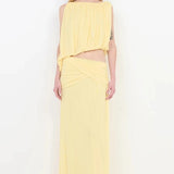 Bec and Bridge Anya Gathered Maxi Dress in Lemon Cream