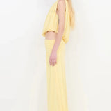 Bec and Bridge Anya Gathered Maxi Dress in Lemon Cream