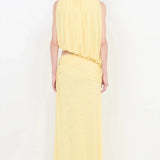 Bec and Bridge Anya Gathered Maxi Dress in Lemon Cream