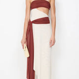 Bec and Bridge Ayla Strapless Dress in Rust
