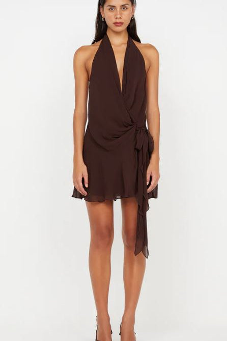 bec and bridge brown mini dress Clover Mini Dress in Dark Chocolate