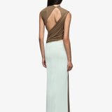 Bec and Bridge Conni Maxi Dress in Taupe and Spearmint