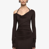 Bec and Bridge Court Long Sleeve Dress in Dark Chocolate