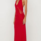 Bec and Bridge Deija Halter Maxi Dress in Red