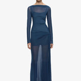 Bec and Bridge Marabou Long Sleeve Maxi Dress
