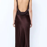 Bec and Bridge Mirabelle Cowl Neck Maxi Dress in Dark Chocolate