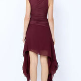 Bec and Bridge Nico Asym Midi Dress in Blackberry