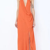 Bec and Bridge Sabrina Drape  Maxi Dress in Persimmon