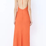Bec and Bridge Sabrina Drape  Maxi Dress in Persimmon