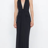 Bec and Bridge Tilly Draped Maxi Dress in Black