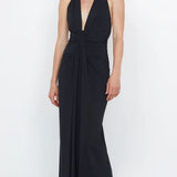Bec and Bridge Tilly Draped Maxi Dress in Black