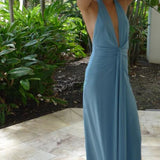 Bec and Bridge Tillie Drape Maxi Dress in Seafoam Blue