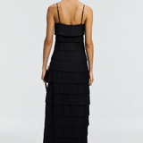 Aje Shade Pleated Midi Dress in Black