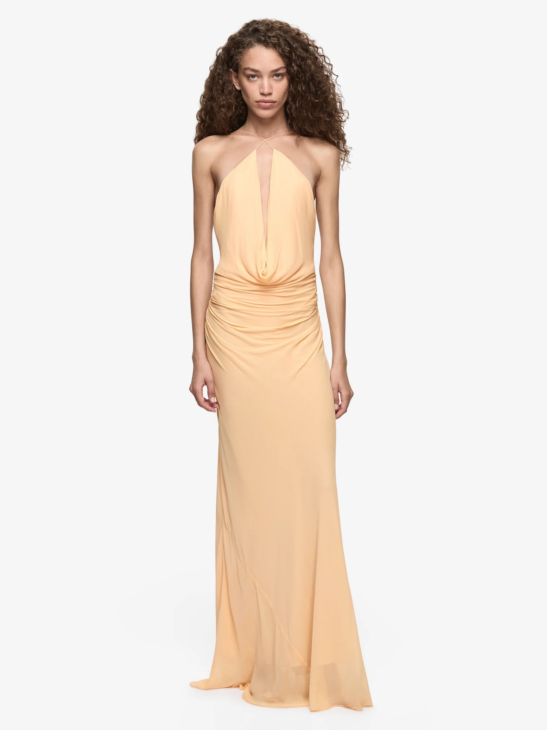 Bec and Bridge Celia Keyhole Maxi Dress in Sherbert Front View