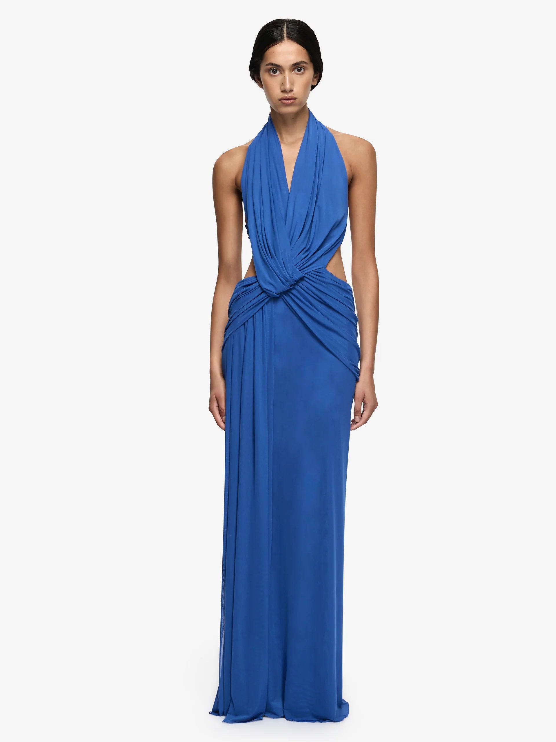 Bec and Bridge Charlize Halter Maxi in Cobalt Front View