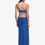 Bec and Bridge Charlize Halter Maxi in Cobalt Back View