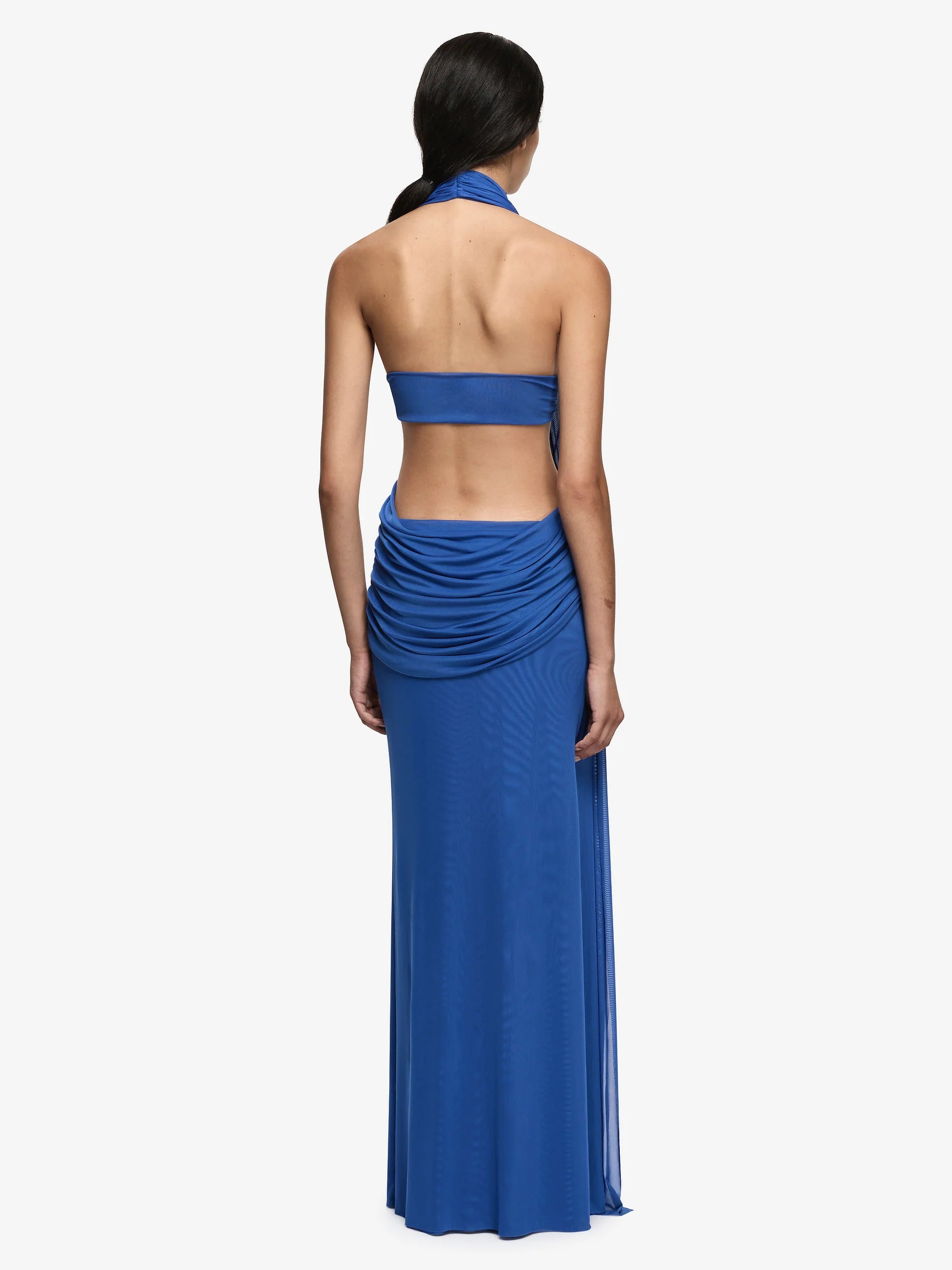 Bec and Bridge Charlize Halter Maxi in Cobalt Back View