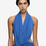 Bec and Bridge Charlize Halter Maxi in Cobalt Close Up