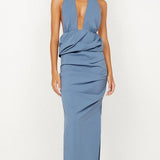 Bec and Bridge Priscilla Bubble Maxi Dress in Steel Blue