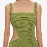 Christopher Esber Separation Gown in Green Olive