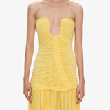 Christopher Esber Arced Orion Strapless Gown in Soleil