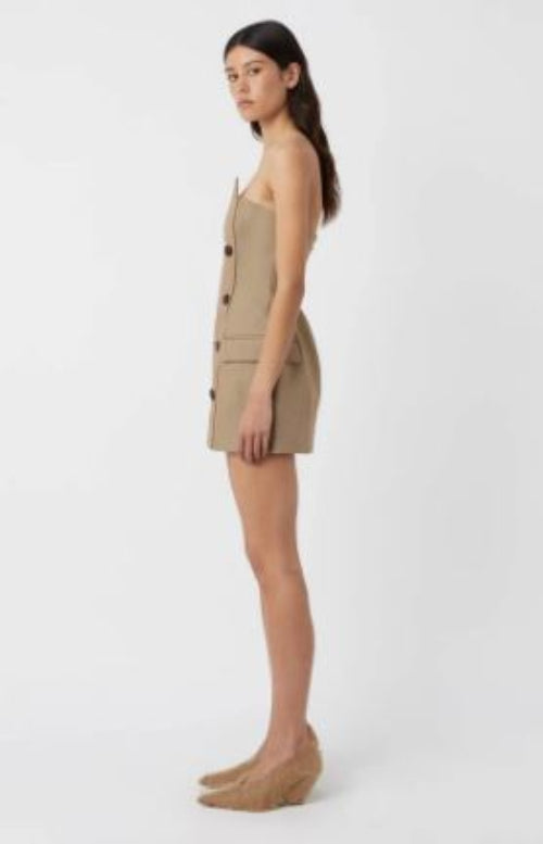 Camilla and Marc Asteria Mini Dress in Tan Side View
