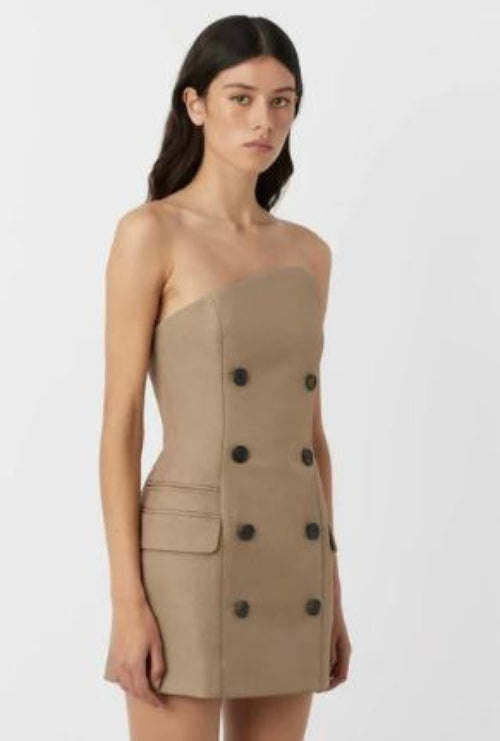 Camilla and Marc Asteria Mini Dress in Tan Close Up