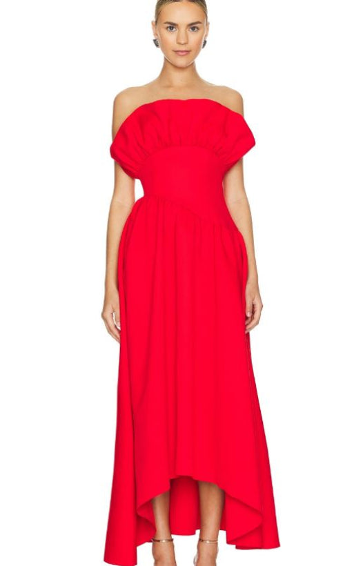 Elliatt Laurel Dress in Red Front View