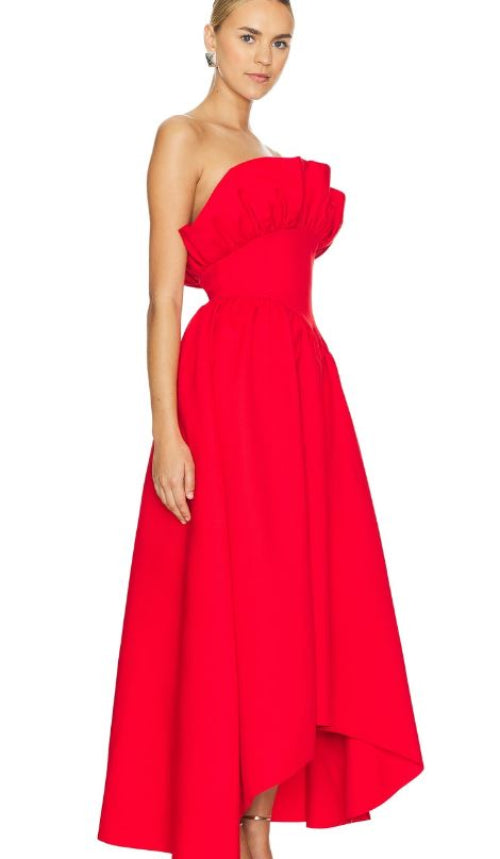 Elliatt Laurel Dress in Red Side Front View