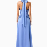 Elliatt Poselia Halter Midi Dress in Slate Blue