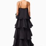 Elliatt Tilly 5 Tiered Maxi Dress in Black Back View