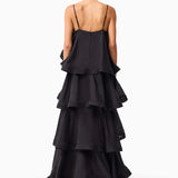 Elliatt Tilly 5 Tiered Maxi Dress in Black Back View