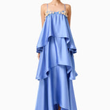 Elliatt Poselia Tiered Gown Dress in Slate Blue